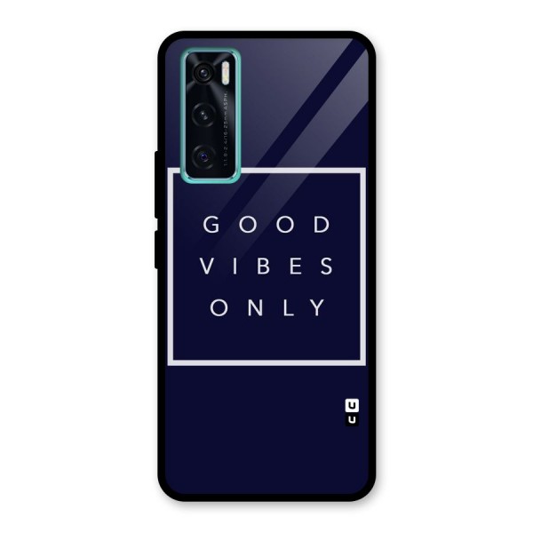 Blue White Vibes Glass Back Case for Vivo V20 SE