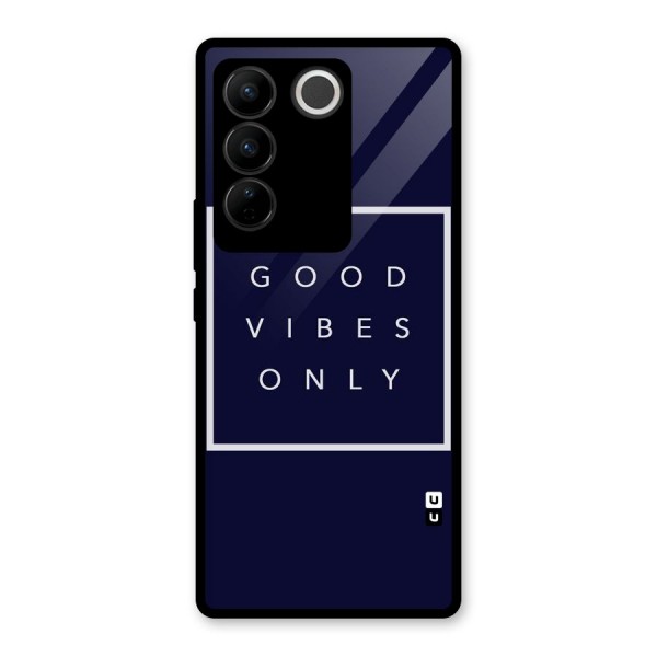Blue White Vibes Glass Back Case for Vivo V27 Pro