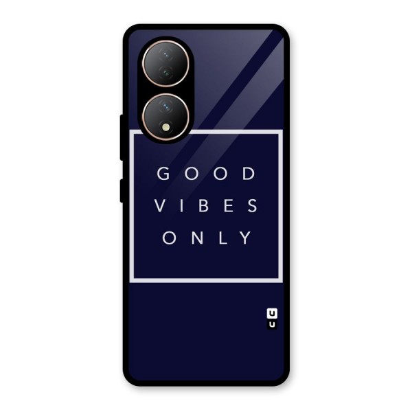 Blue White Vibes Glass Back Case for Vivo Y100A