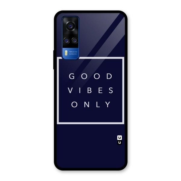 Blue White Vibes Glass Back Case for Vivo Y51A