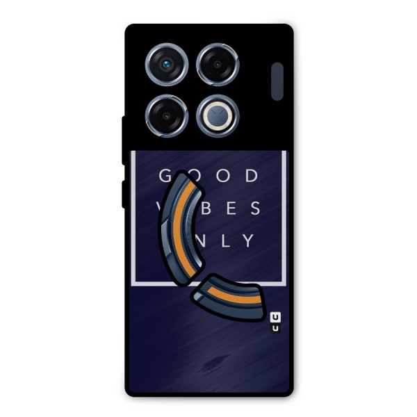 Blue White Vibes Metal Back Case for Infinix GT 20 Pro