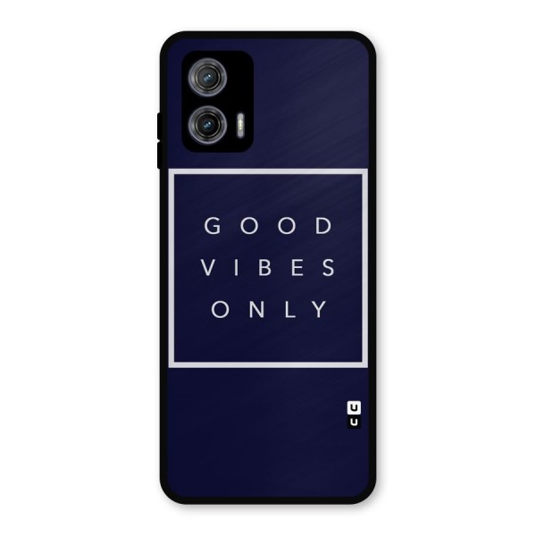 Blue White Vibes Metal Back Case for Moto G73