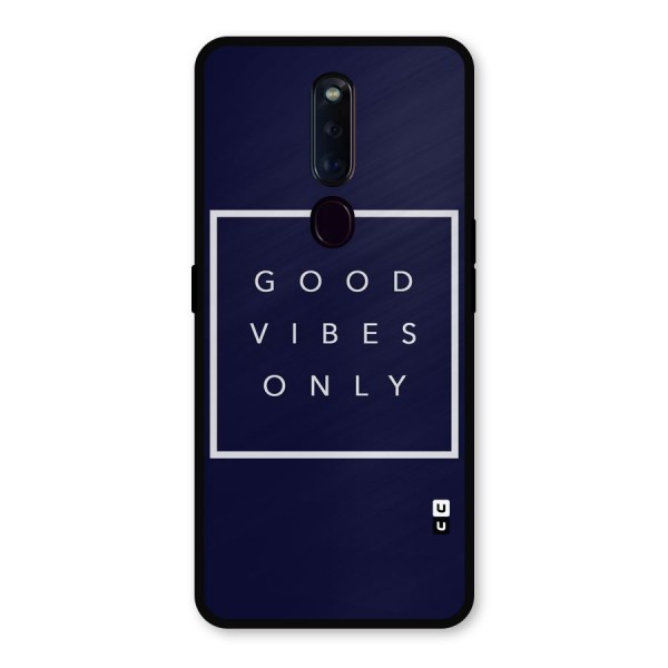 Blue White Vibes Metal Back Case for Oppo F11 Pro