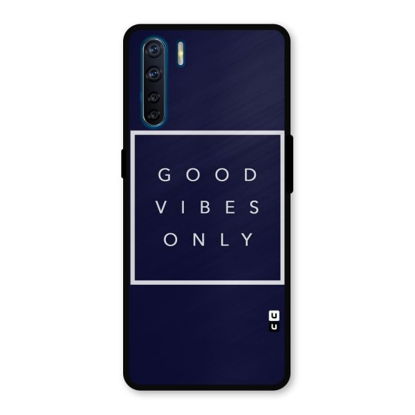 Blue White Vibes Metal Back Case for Oppo F15