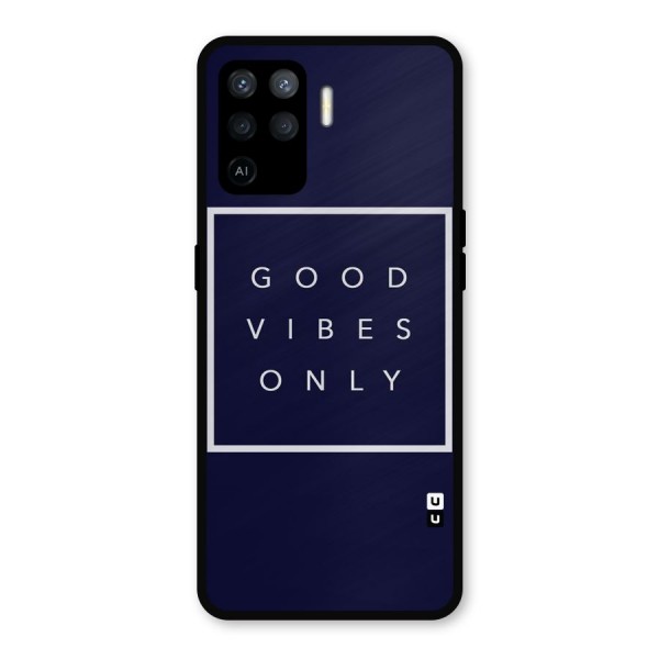Blue White Vibes Metal Back Case for Oppo F19 Pro