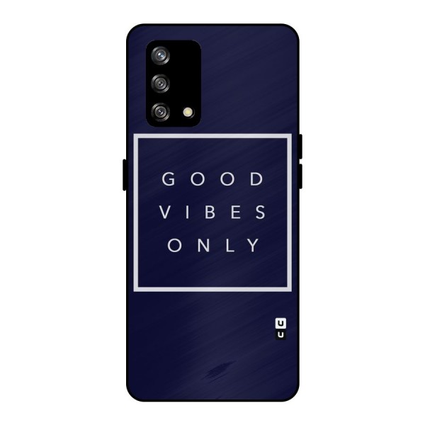 Blue White Vibes Metal Back Case for Oppo F19s