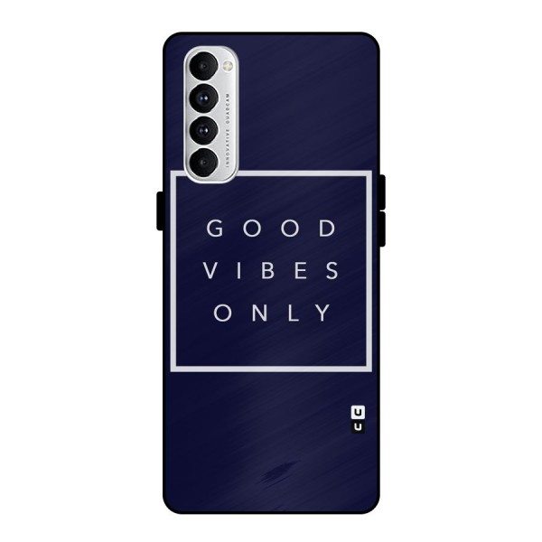 Blue White Vibes Metal Back Case for Oppo Reno4 Pro