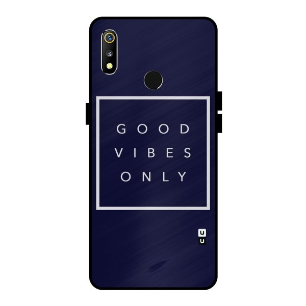 Blue White Vibes Metal Back Case for Realme 3