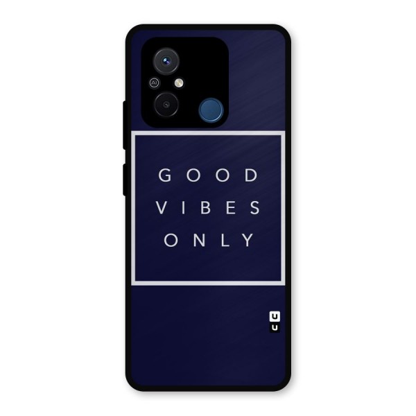 Blue White Vibes Metal Back Case for Redmi 12C