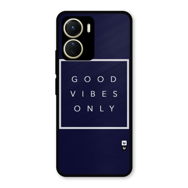 Blue White Vibes Metal Back Case for Vivo Y16