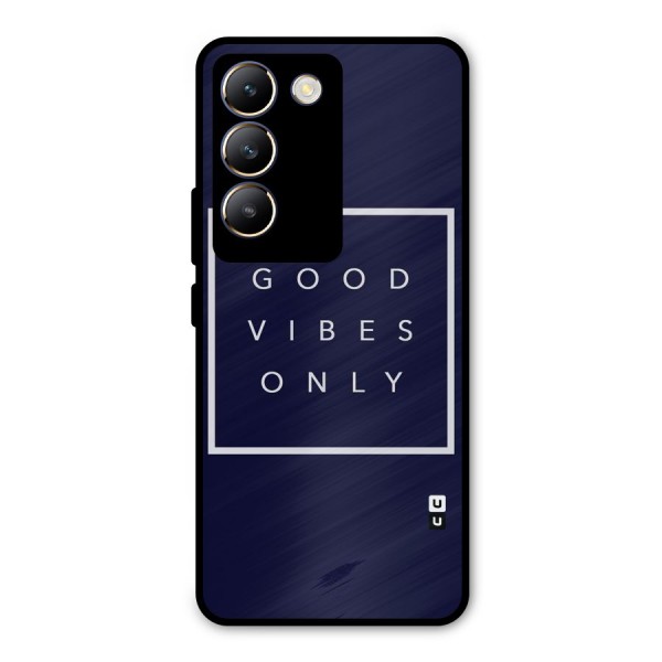 Blue White Vibes Metal Back Case for Vivo Y200e