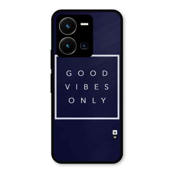 Blue White Vibes Metal Back Case for Vivo Y35