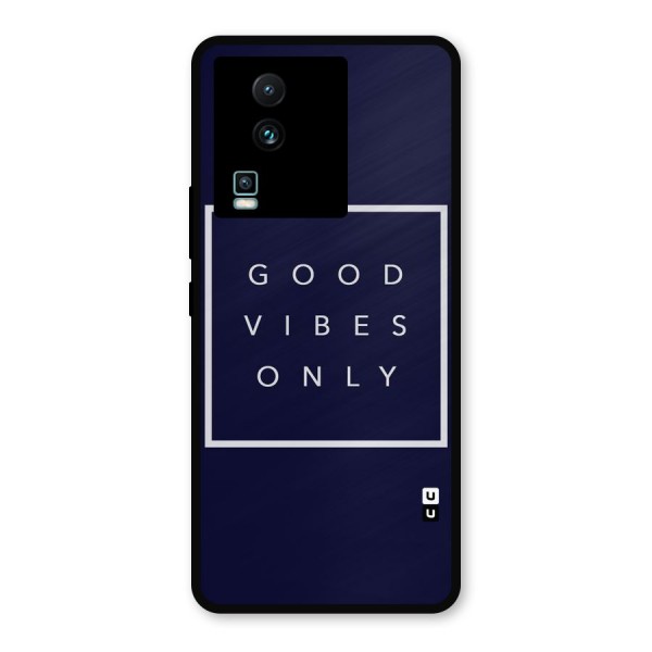 Blue White Vibes Metal Back Case for iQOO Neo 7