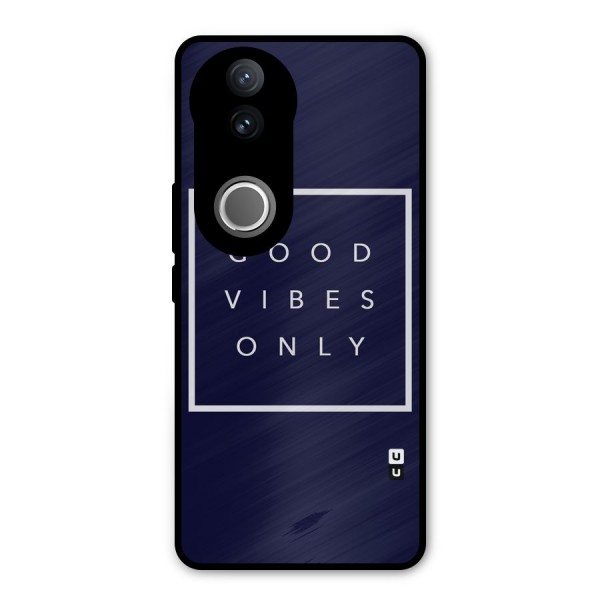 Blue White Vibes Metal Back Case for iQOO Z10R