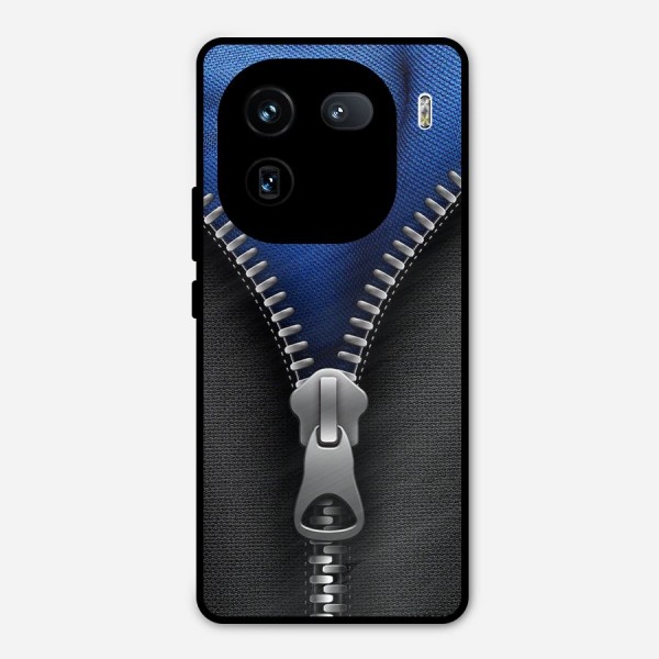 Blue Zipper Metal Back Case for iQOO 12