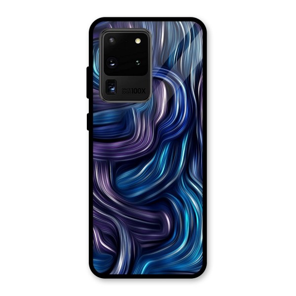 Blue and Purple Oil Paint Glass Back Case for Galaxy S20 Ultra
