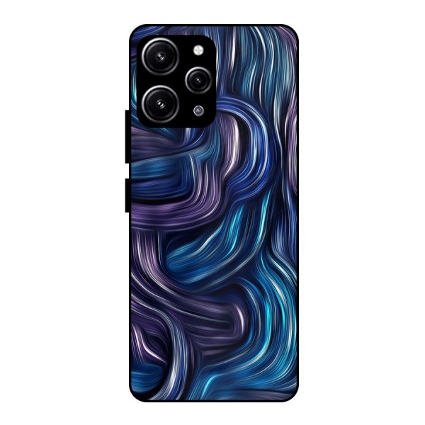 Blue and Purple Oil Paint Glass Back Case for Redmi 12 4G