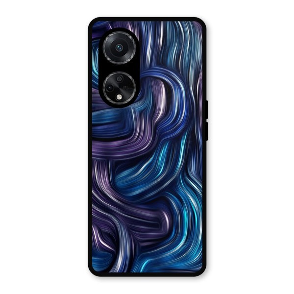 Blue and Purple Oil Paint Metal Back Case for Oppo F23