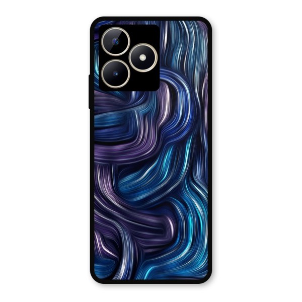 Blue and Purple Oil Paint Metal Back Case for Realme C53