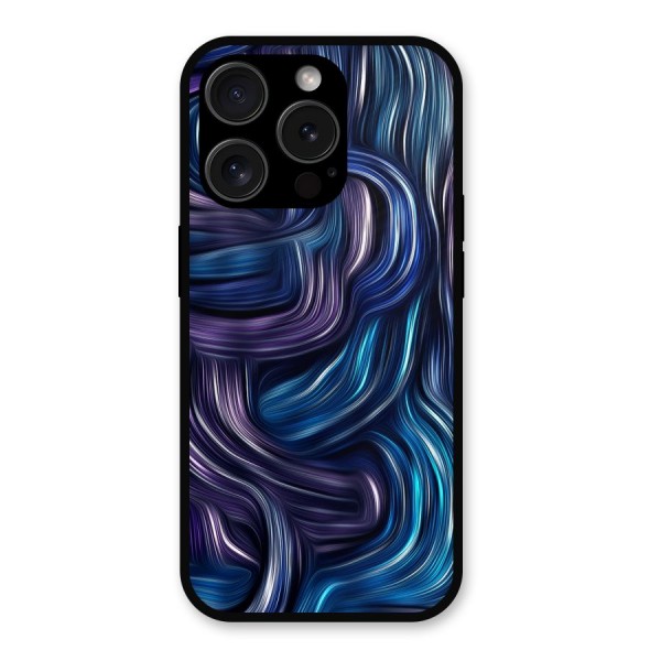 Blue and Purple Oil Paint Metal Back Case for iPhone 15 Pro