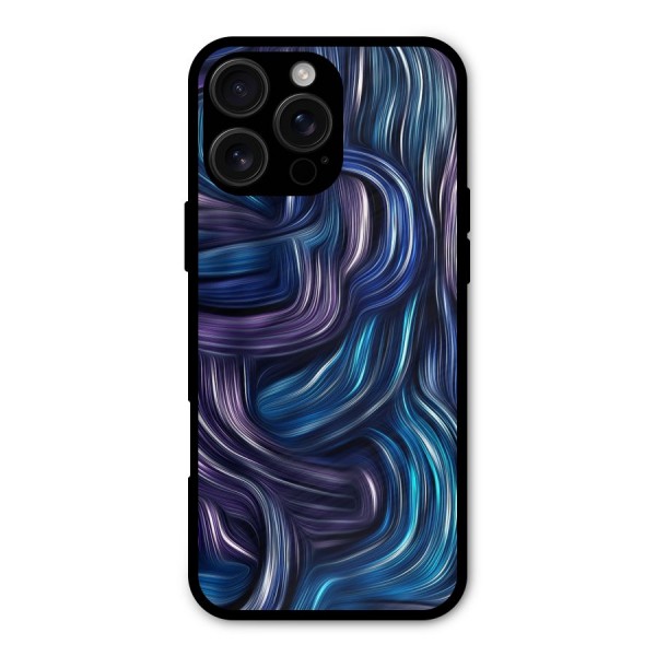 Blue and Purple Oil Paint Metal Back Case for iPhone 16 Pro Max
