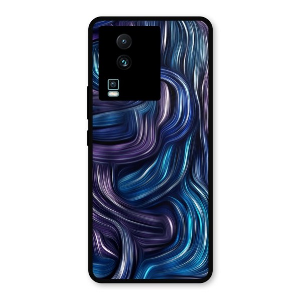 Blue and Purple Oil Paint Metal Back Case for iQOO Neo 7 Pro
