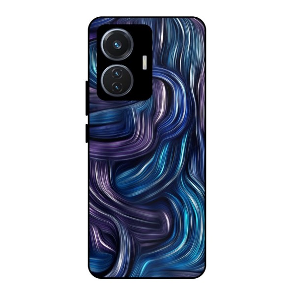 Blue and Purple Oil Paint Metal Back Case for iQOO Z6 44W