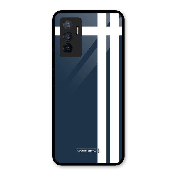 Blue and White Glass Back Case for Vivo V23e