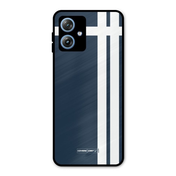 Blue and White Metal Back Case for Moto G54
