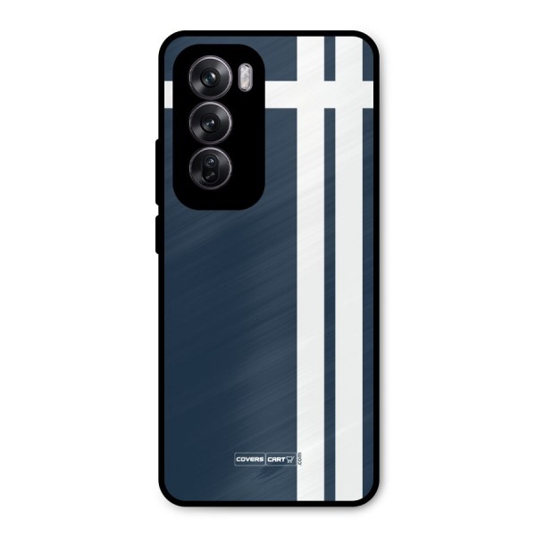 Blue and White Metal Back Case for Oppo Reno12 Pro