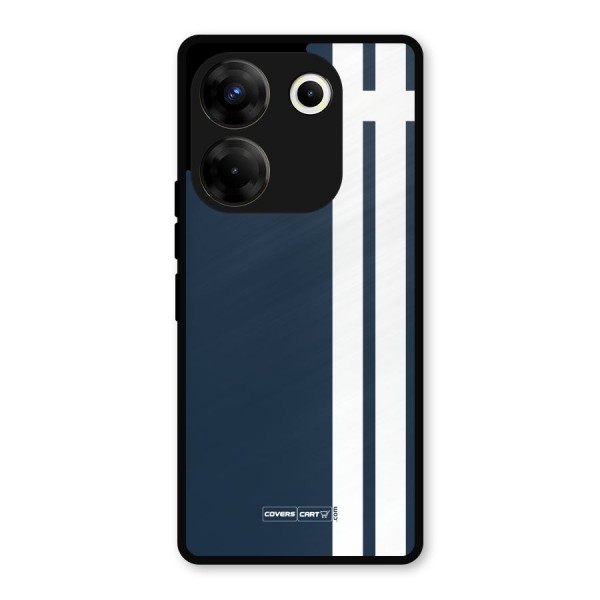 Blue and White Metal Back Case for Tecno Camon 20