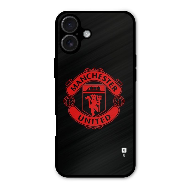 Bold Mancheter United Metal Back Case for iPhone 16 Plus