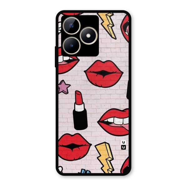 Bold Red Metal Back Case for Realme C53