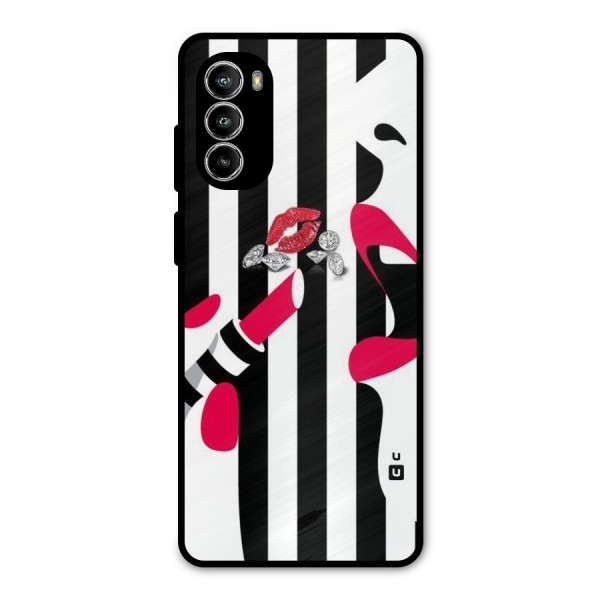 Bold Woman Metal Back Case for Moto G52