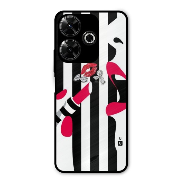 Bold Woman Metal Back Case for Poco M6 Plus