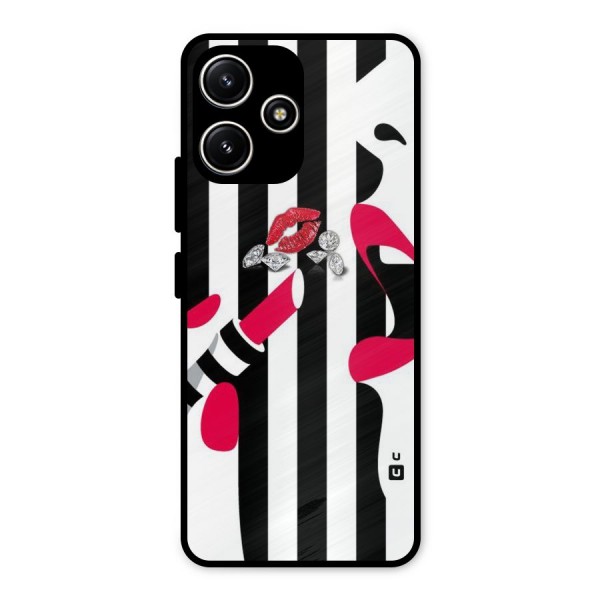 Bold Woman Metal Back Case for Redmi 12 5G