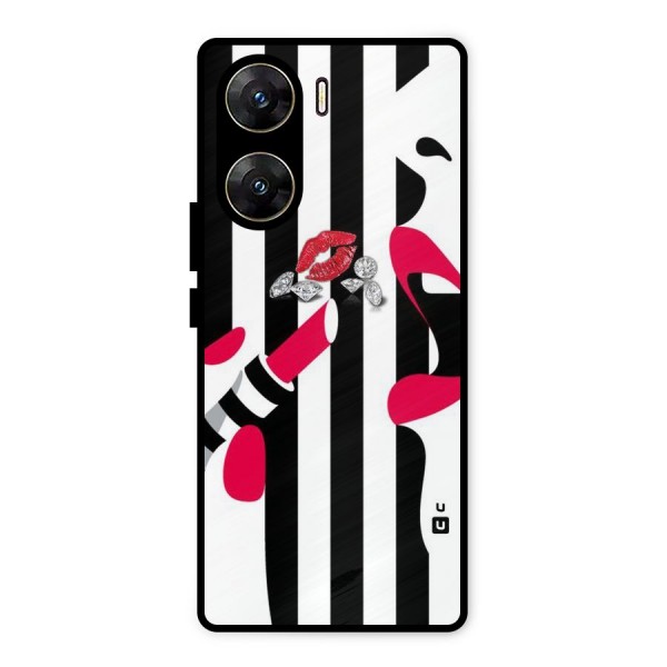Bold Woman Metal Back Case for Vivo V29e