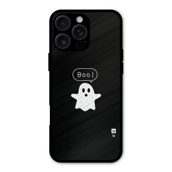 Boo Cute Ghost Metal Back Case for iPhone 16 Pro Max