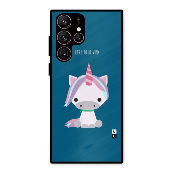 Born Wild Unicorn Metal Back Case for Galaxy S22 Ultra 5G