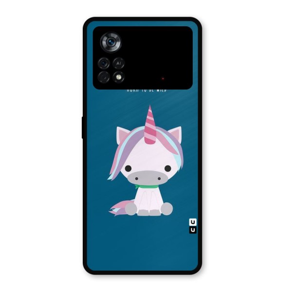 Born Wild Unicorn Metal Back Case for Poco X4 Pro 5G