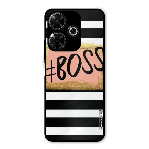 Boss Stripes Metal Back Case for Poco M6 Plus