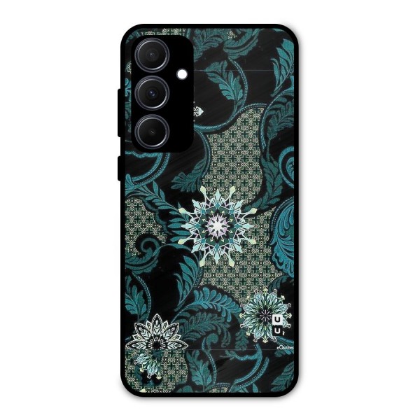Bottle Green Floral Metal Back Case for Galaxy A35