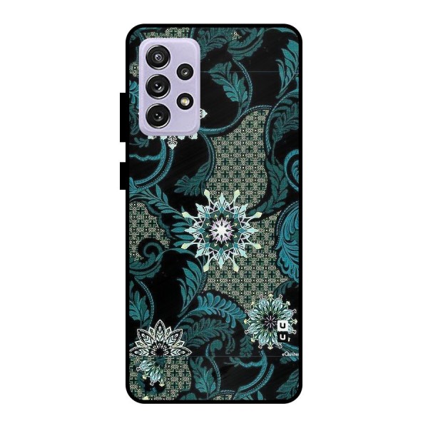 Bottle Green Floral Metal Back Case for Galaxy A72