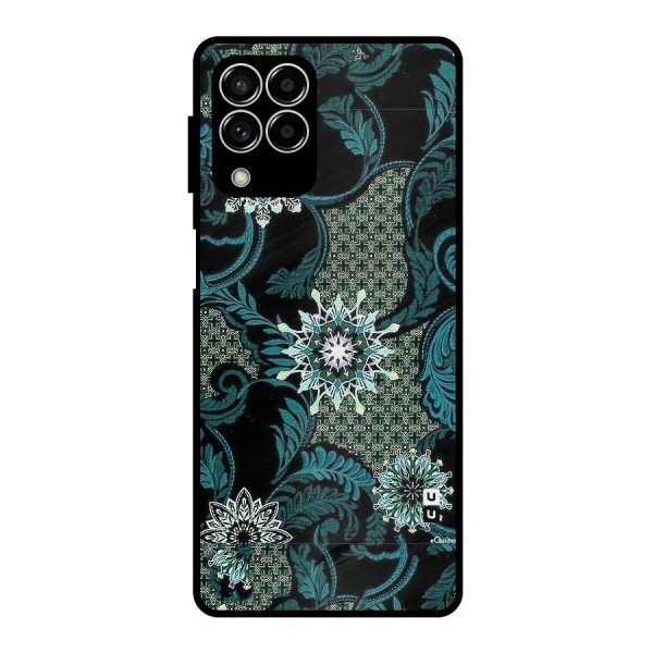 Bottle Green Floral Metal Back Case for Galaxy M33