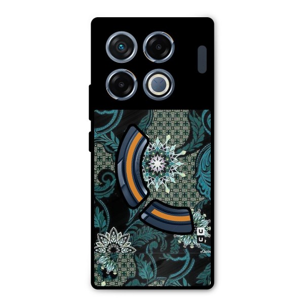 Bottle Green Floral Metal Back Case for Infinix GT 20 Pro