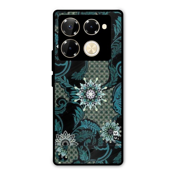 Bottle Green Floral Metal Back Case for Infinix Note 40 Pro Plus