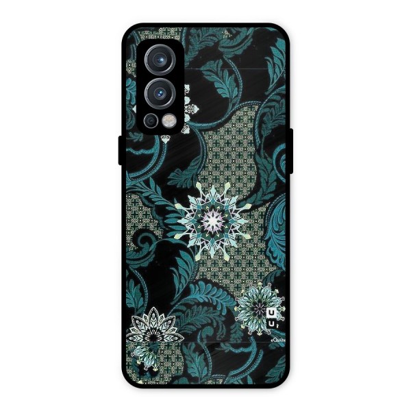 Bottle Green Floral Metal Back Case for OnePlus Nord 2 5G