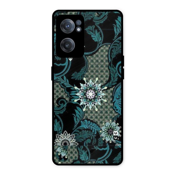 Bottle Green Floral Metal Back Case for OnePlus Nord CE 2 5G