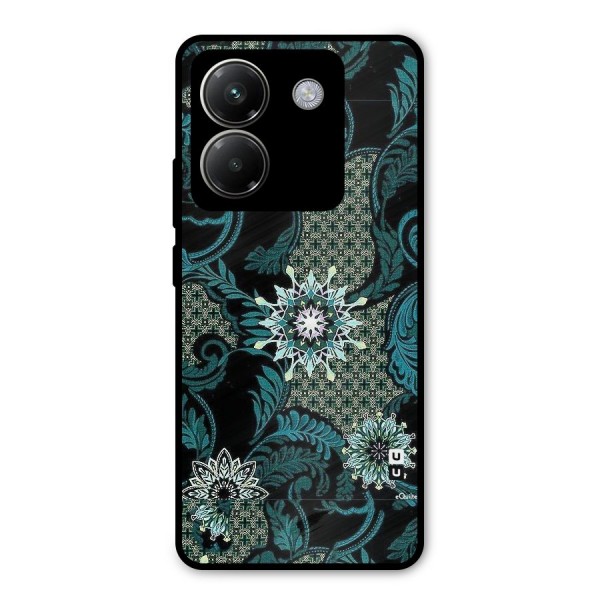Bottle Green Floral Metal Back Case for Poco M7 Pro 5G