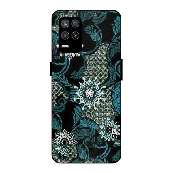 Bottle Green Floral Metal Back Case for Realme 9 5G
